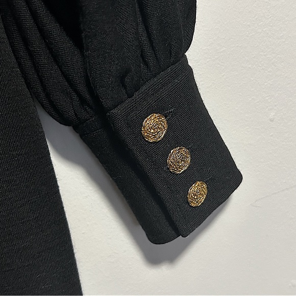 VINTAGE PORTS INTERNATIONAL black wool turtle neck dress size S - Picture 3 of 5